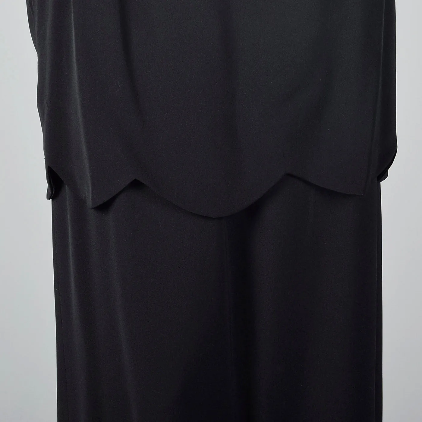 1980s Galanos Two Piece Black Dress with Great Layers