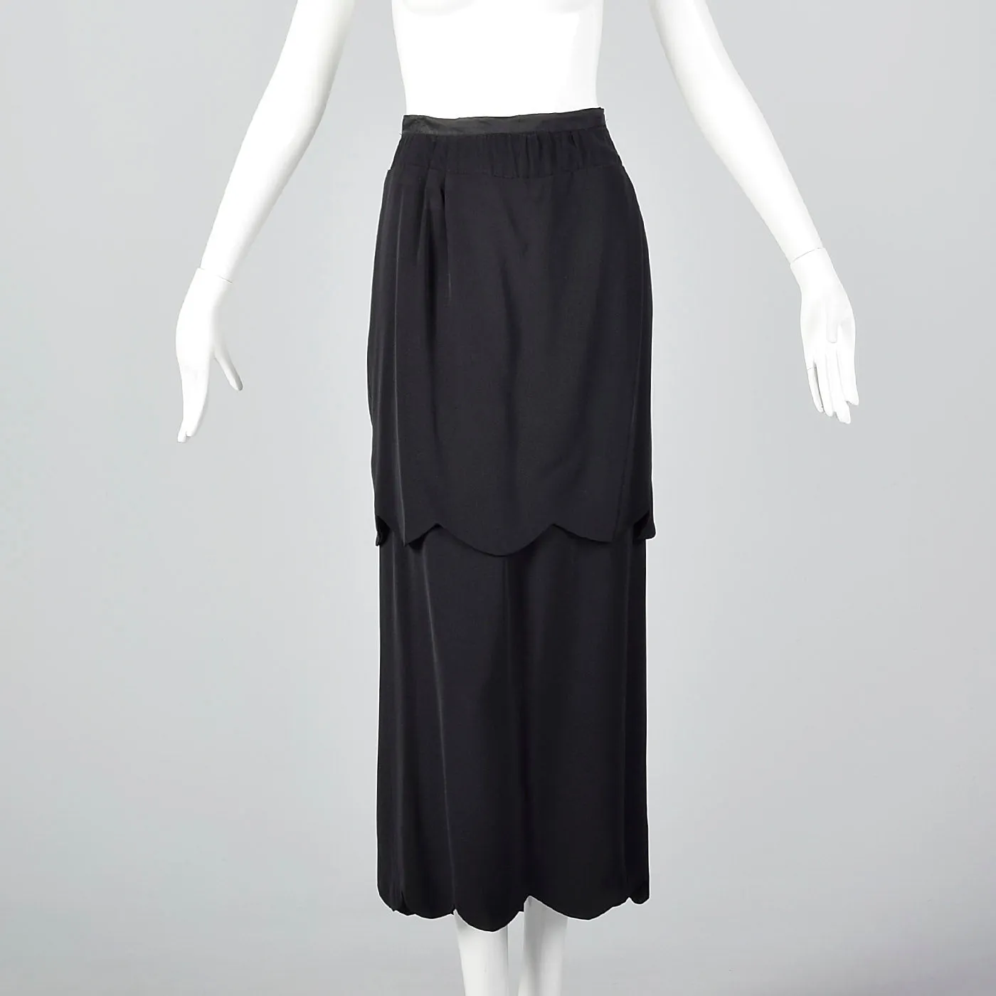 1980s Galanos Two Piece Black Dress with Great Layers