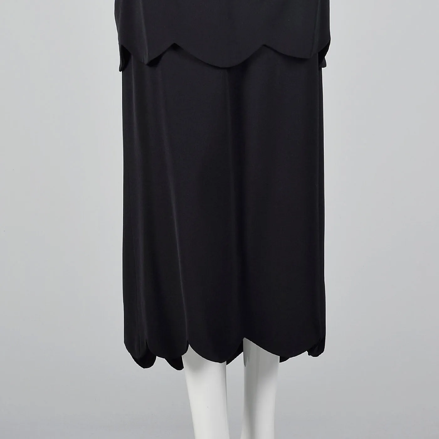 1980s Galanos Two Piece Black Dress with Great Layers