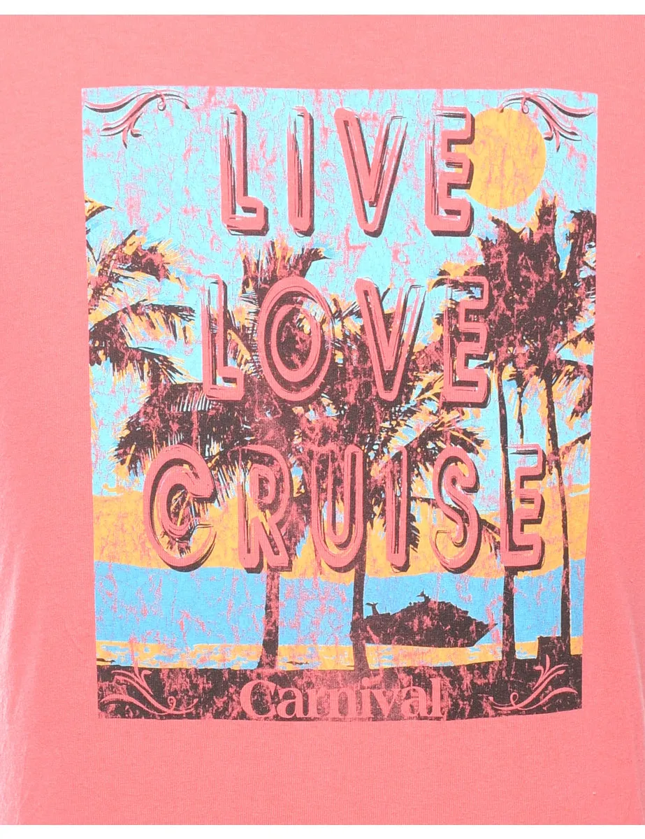 2000s Live Love Cruise Printed T-shirt - M