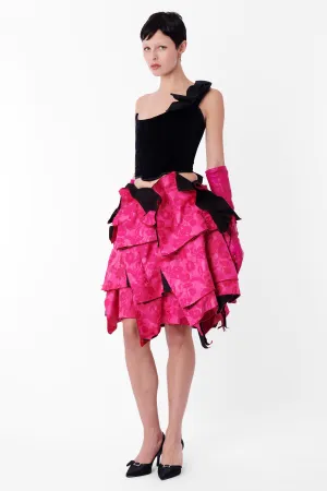 2005 Pink Floral Structured Skirt