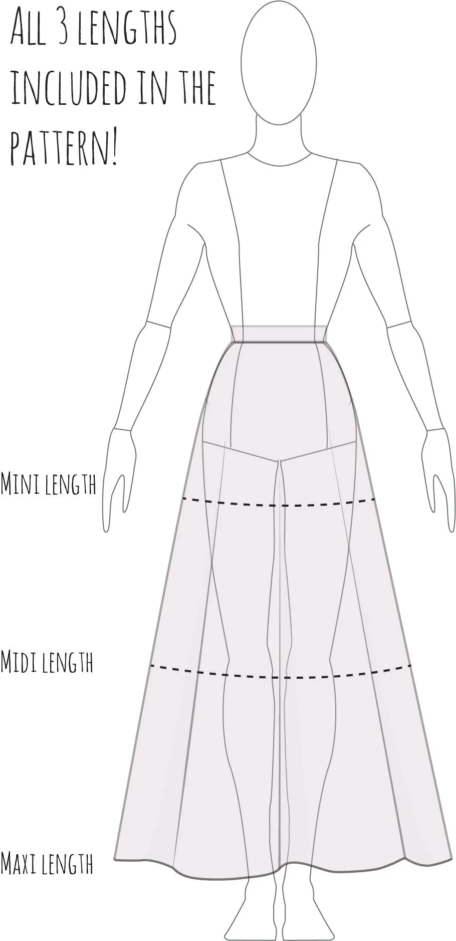 3/4 and Full Circle Skirts Sewing Pattern/Downloadable PDF File and Tutorial Book