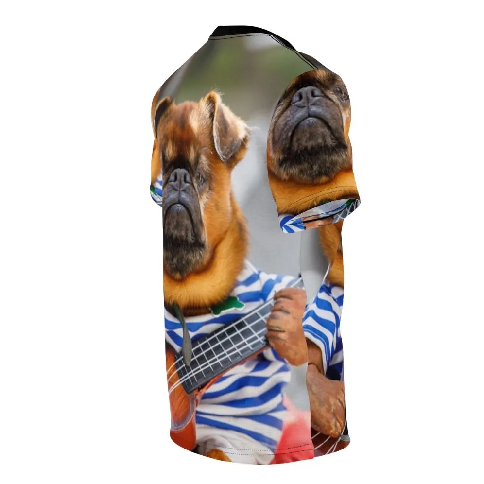 Adorable Pug Dog Playing Guitar T-Shirt for Dog Lovers