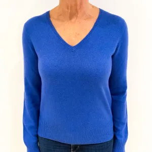 Air Force Blue Cashmere V Neck Jumper Medium