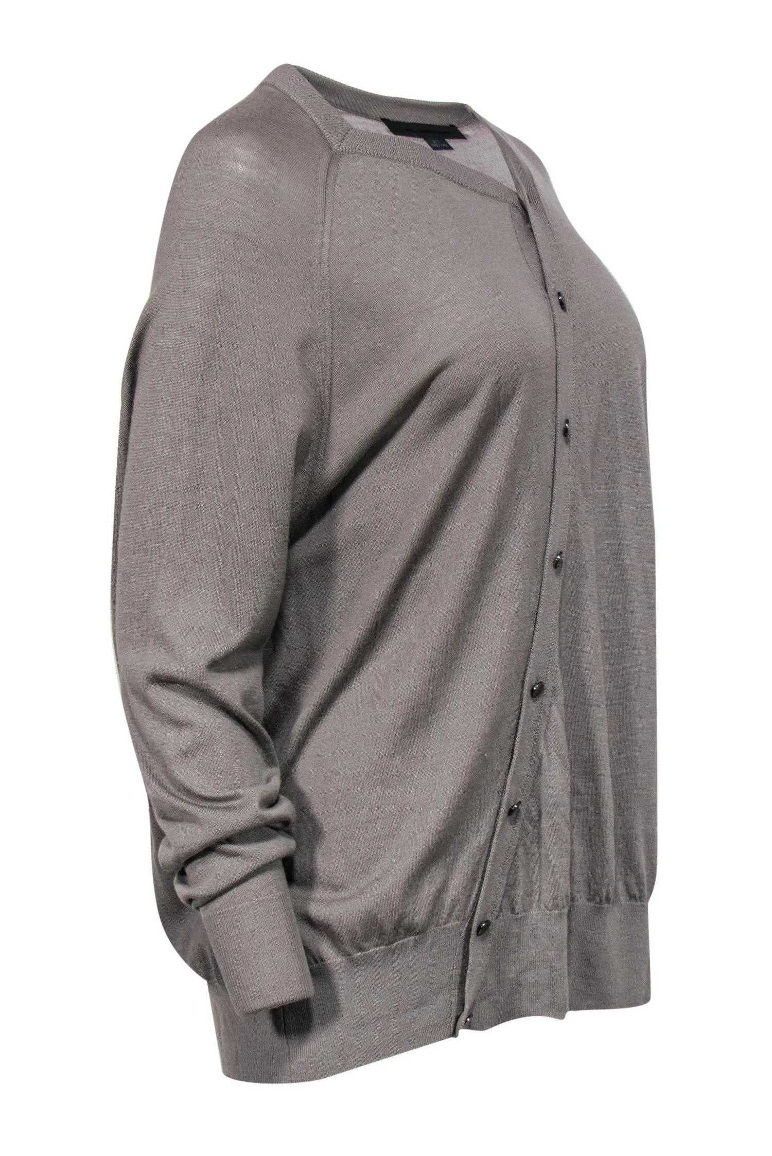 Alexander Wang - Grey Asymmetrical Button-Up Cardigan Sz S