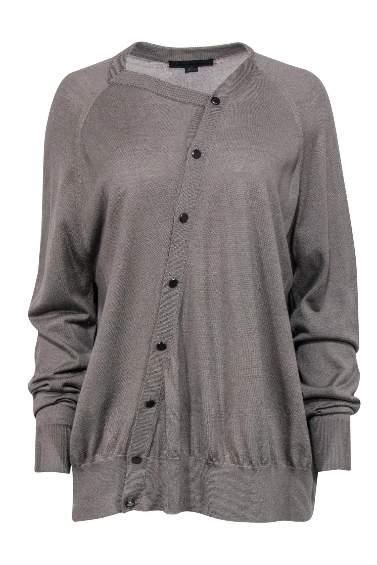 Alexander Wang - Grey Asymmetrical Button-Up Cardigan Sz S