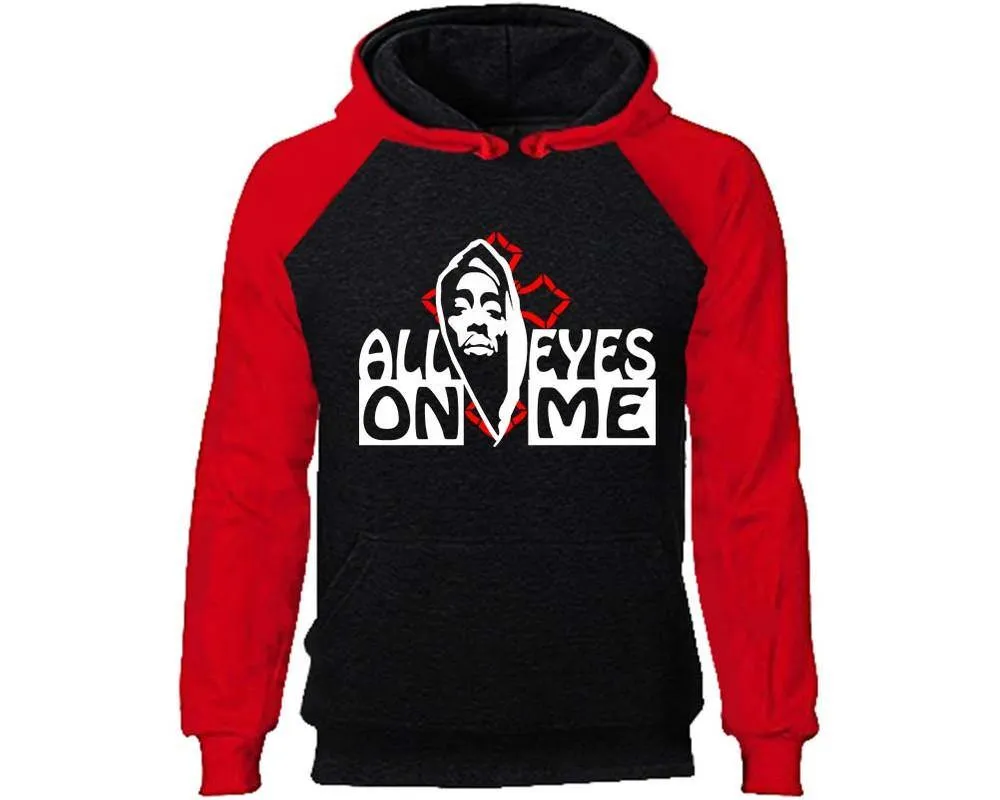 All Eyes On Me Raglan Hoodie, Rap, Hip-Hop R&B Inspired Raglan Hoodie