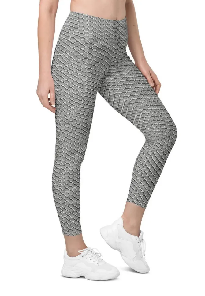 Anti Cellulite Pattern Leggings With Pockets