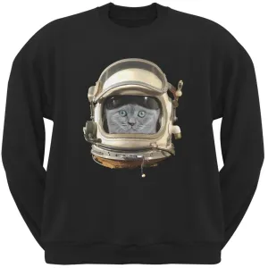 Astronaut Cat Black Adult Pullover Hoodie