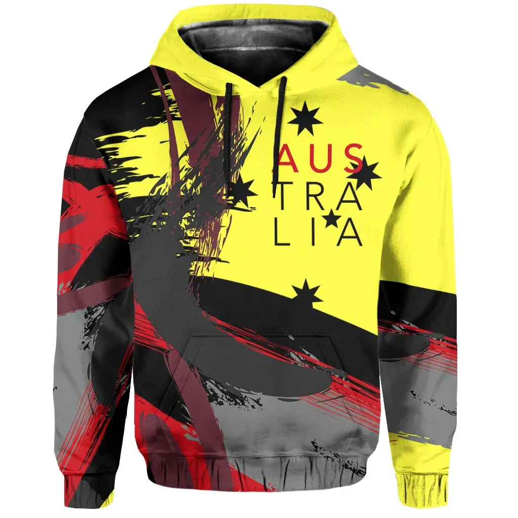 Australia Brush Athletic Style Aboriginal Colors Pullover Hoodie A0