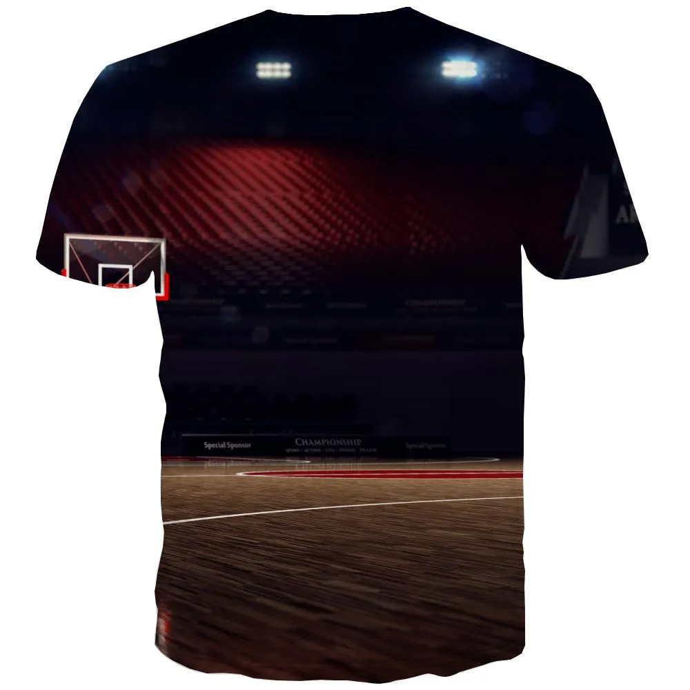 Basketball T shirts Men Night View T shirts Funny Galaxy Shirt Print City Tshirts Novelty