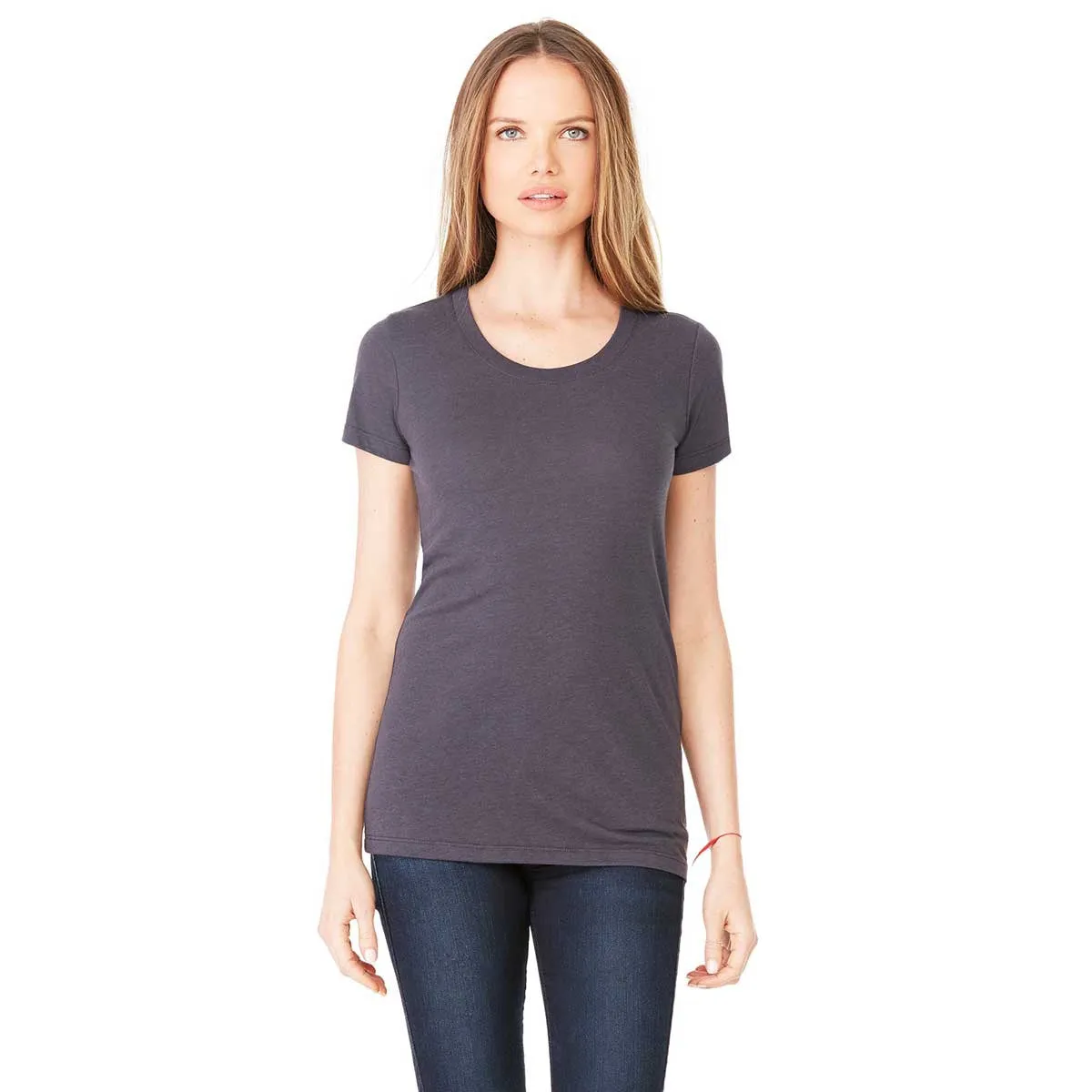 Bella   Canvas Women's Solid Dark Grey Triblend Short-Sleeve T-Shirt