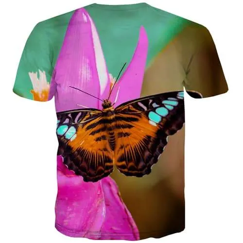 Butterfly T-shirt Men Flower T-shirts 3d Colorful T-shirts Graphic Funny Shirt Print Street Tshirts Casual Short Sleeve Fashion