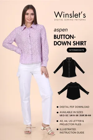 Button Down Shirt Sewing Pattern 'Aspen'