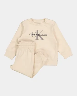 Calvin Klein Infants' Monogram Sweatshirt Set Muslin