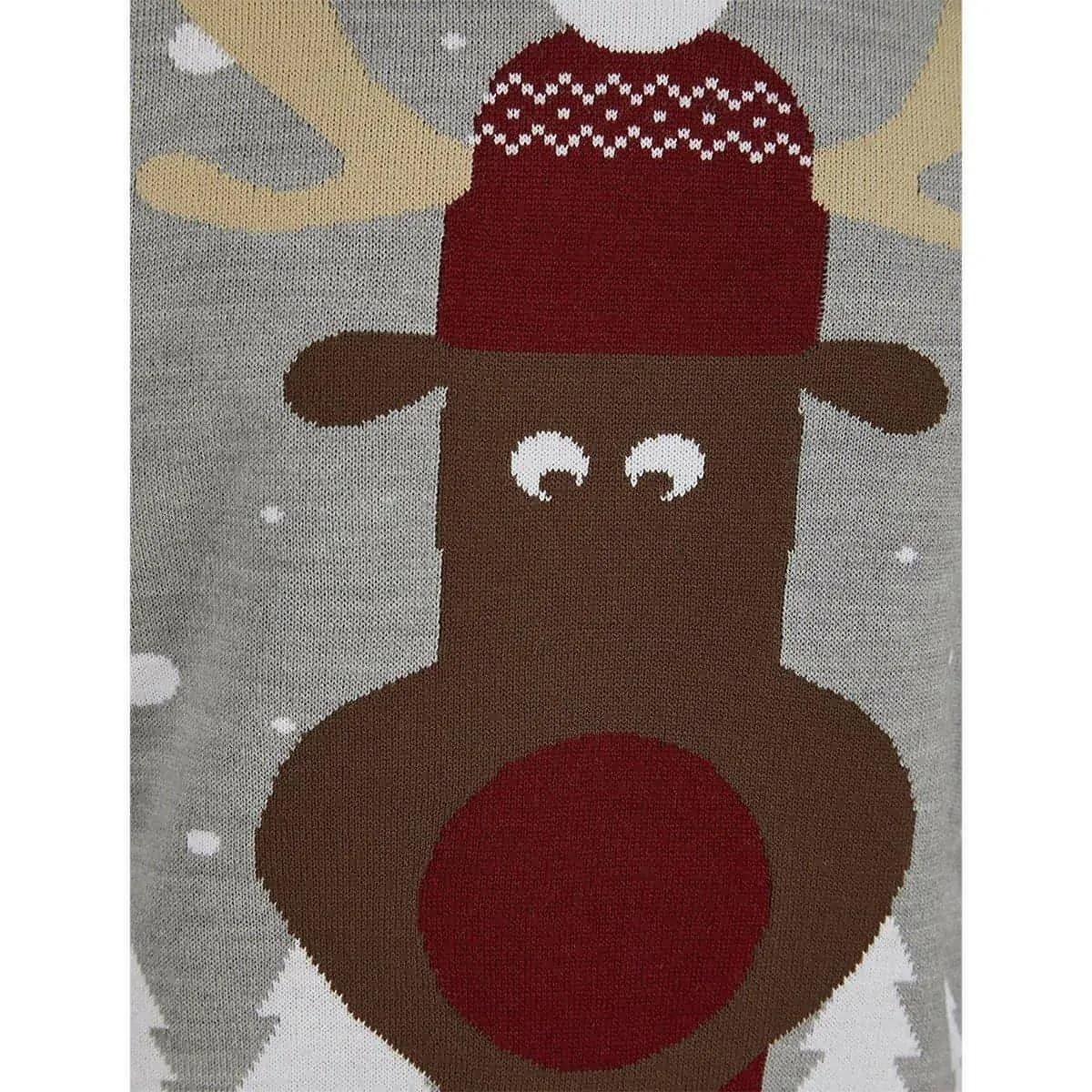 Christmas Snow Scene Rudolph Mens Christmas Jumper - Grey