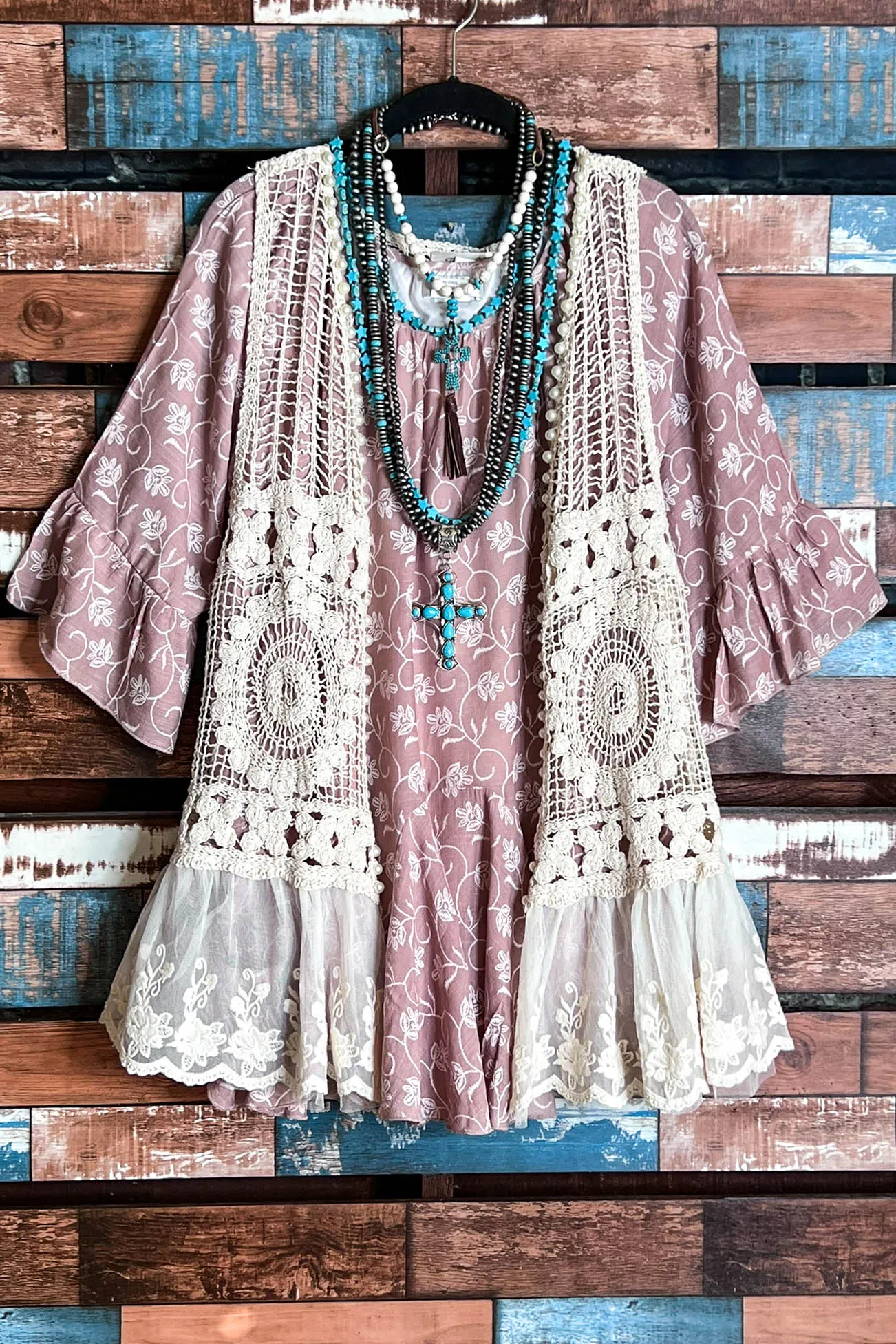 Comfy Style Boho Swing Comfy Tunic in Taupe