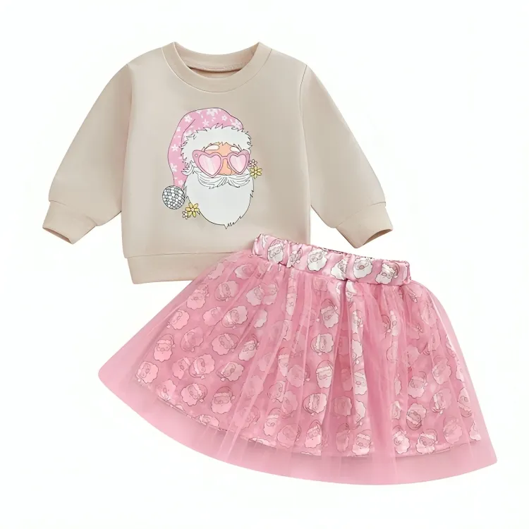 Cool Santa Pink Skirt Baby Set