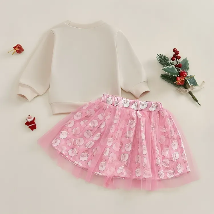 Cool Santa Pink Skirt Baby Set