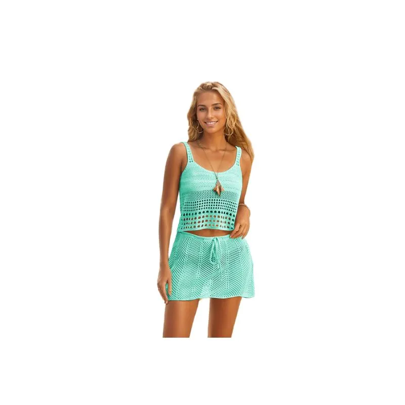 Crochet Set Top and Mini Skirt