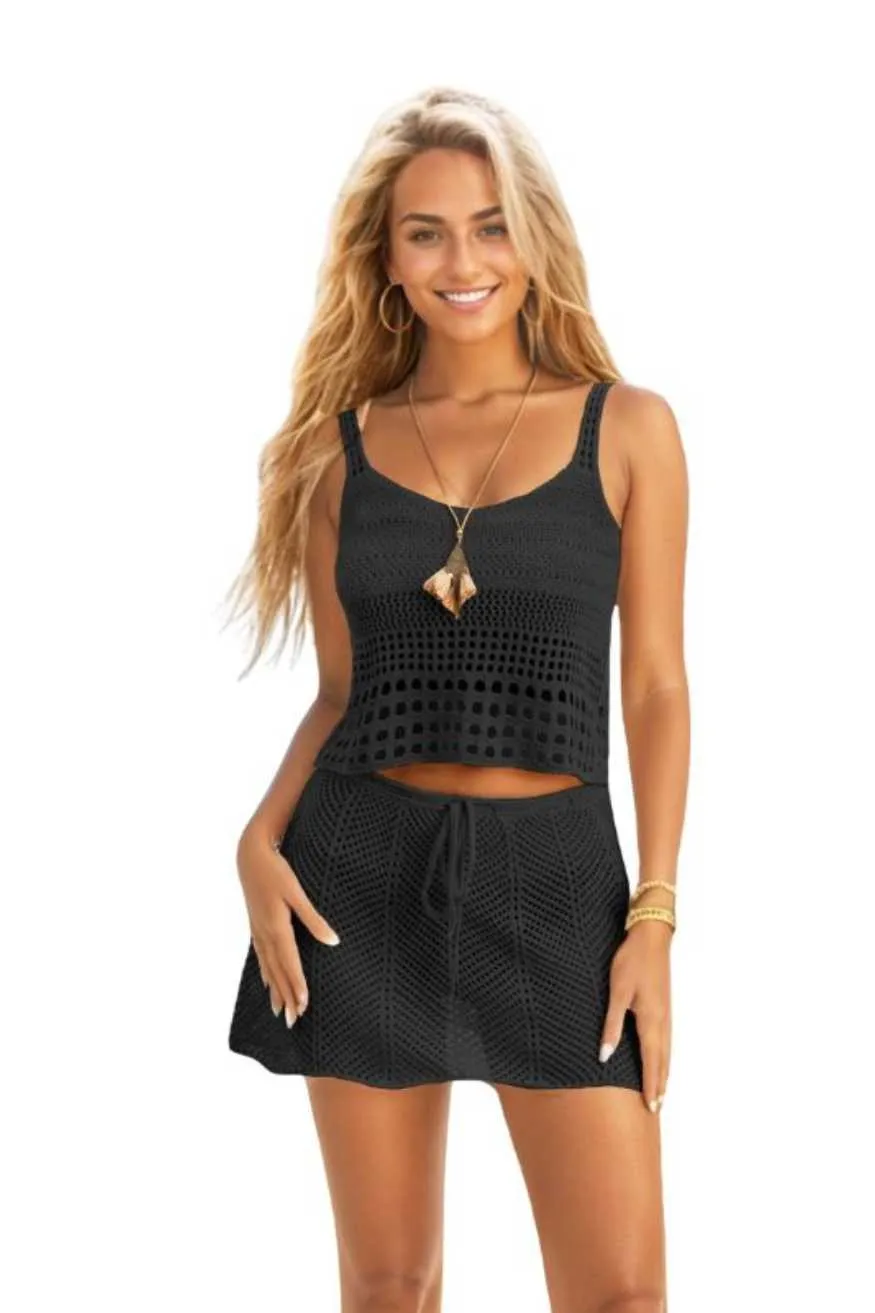 Crochet Set Top and Mini Skirt