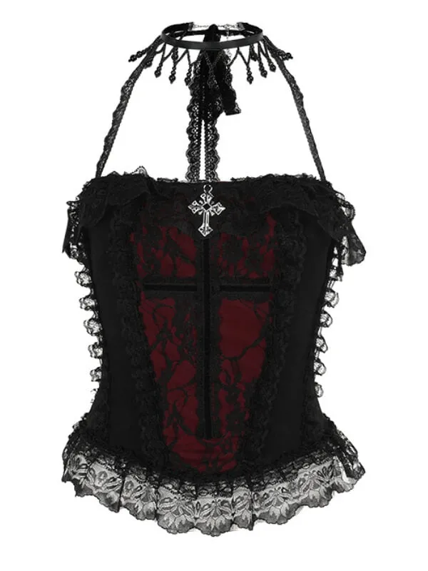 Darkness doll lace camisole / layered skirt