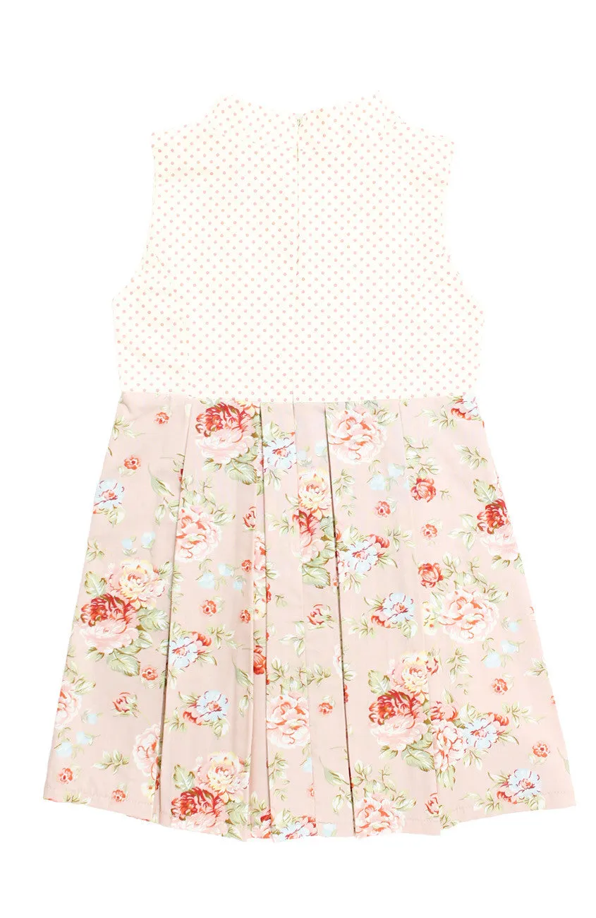 Delicate Rose Artisan Cheongsam Dress - Cream