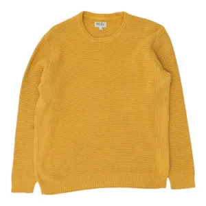 Diesel Mens Yellow Knit Crew Neck Jumper | Vintage High End Designer Sweater VTG