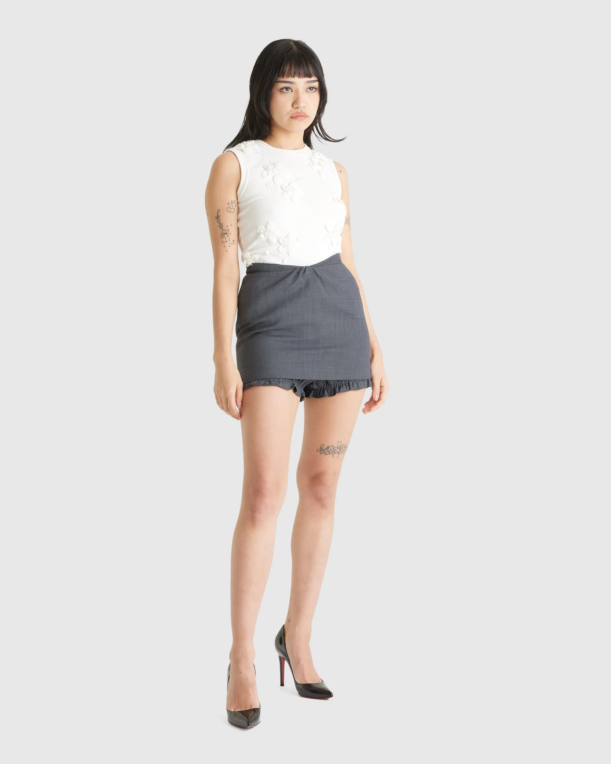 Double Layered Skirt Grey