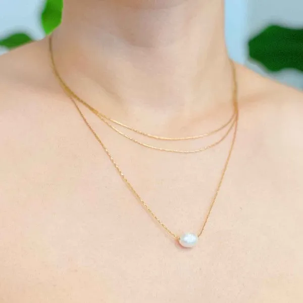 Ellison and Young Layered Freshwater Pearl Pendant Necklace