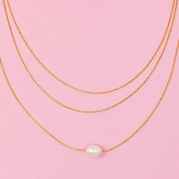 Ellison and Young Layered Freshwater Pearl Pendant Necklace