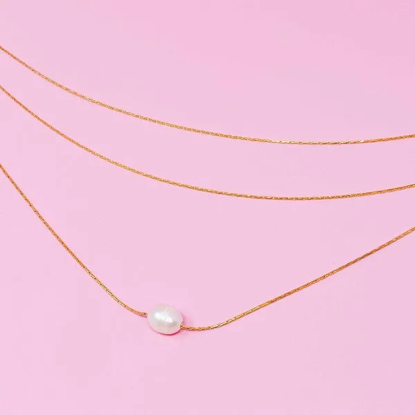 Ellison and Young Layered Freshwater Pearl Pendant Necklace