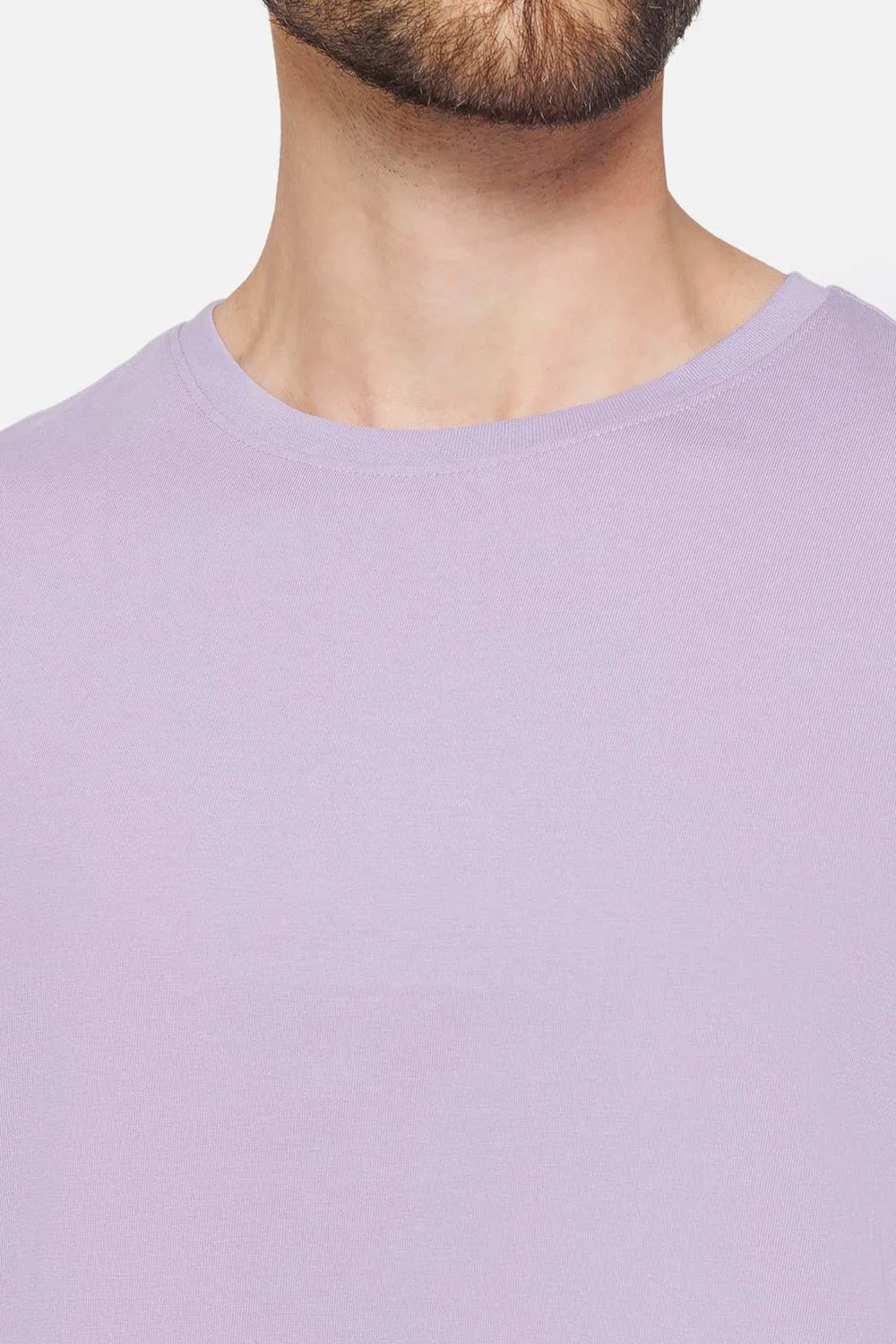 Enhance Men's Printed Crew Neck Casual T-Shirt - Lilac - TS34