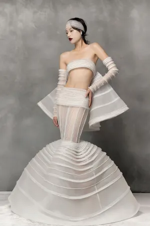 Floor-Length Dress with Mermaid Skirt