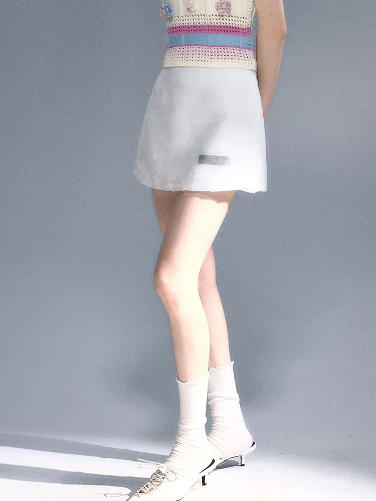 Flower High-End Embroidery Mini Dlare-Skirt