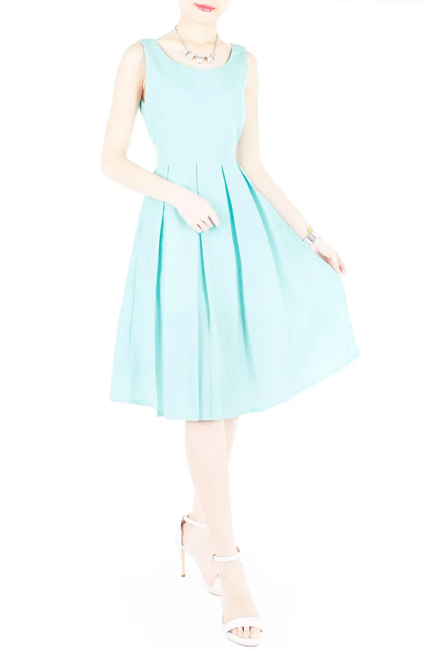 Forever Fanciful Flare Midi Dress with Bow Back  - Tiffany Blue