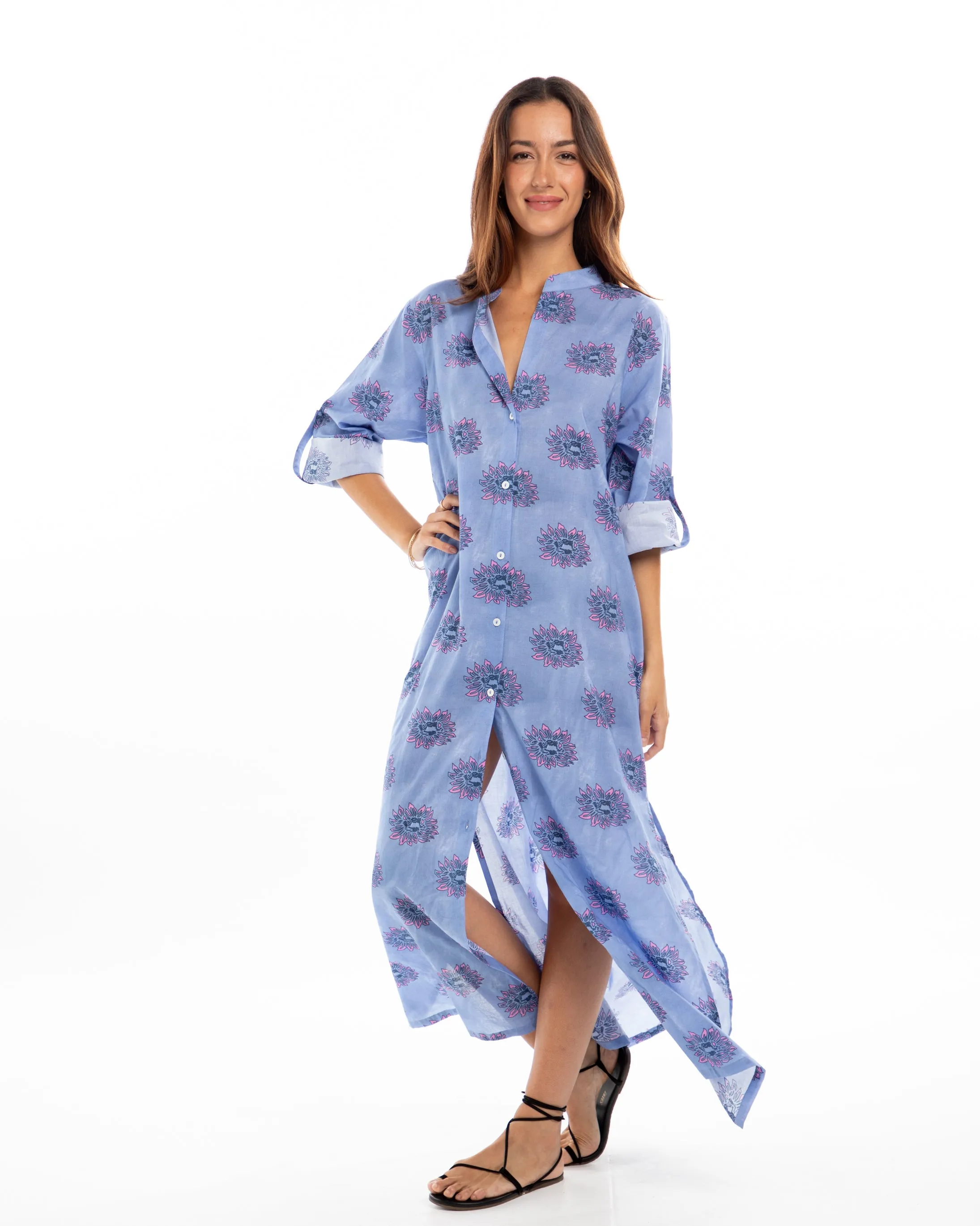 Gaby Shirt Dress. Periwinkle