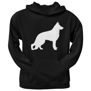 German Shepherd Silhouette Black Adult Hoodie