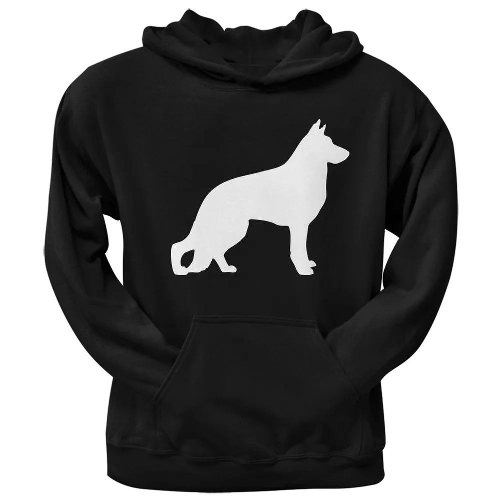 German Shepherd Silhouette Black Adult Hoodie