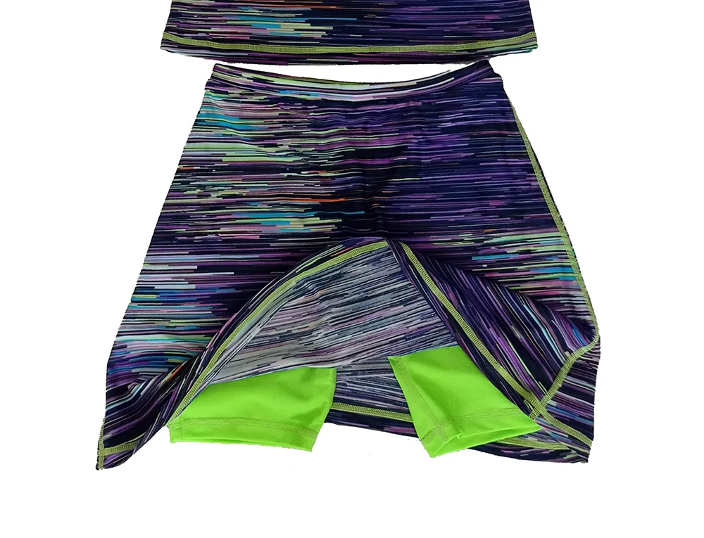 Girls & Preteen Purple Rain Rashguard Set (with attached shorts)