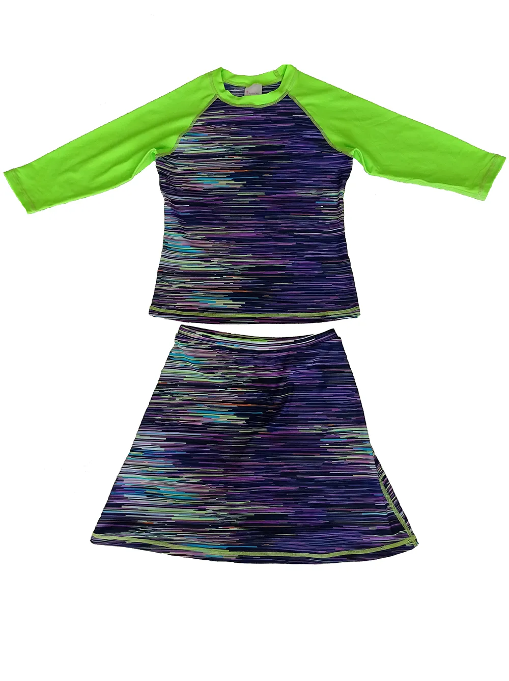 Girls & Preteen Purple Rain Rashguard Set (with attached shorts)