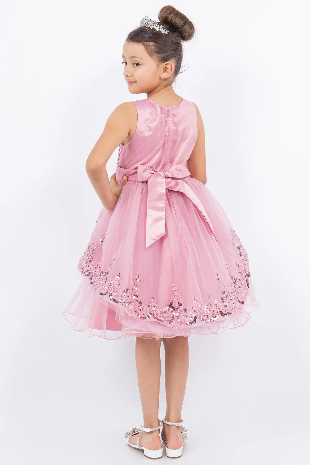 Girls Beaded Short Sleeveless Dress by Cinderella Couture 9132