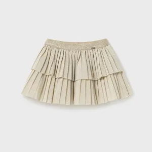 Girls Champagne Pleated Skirt