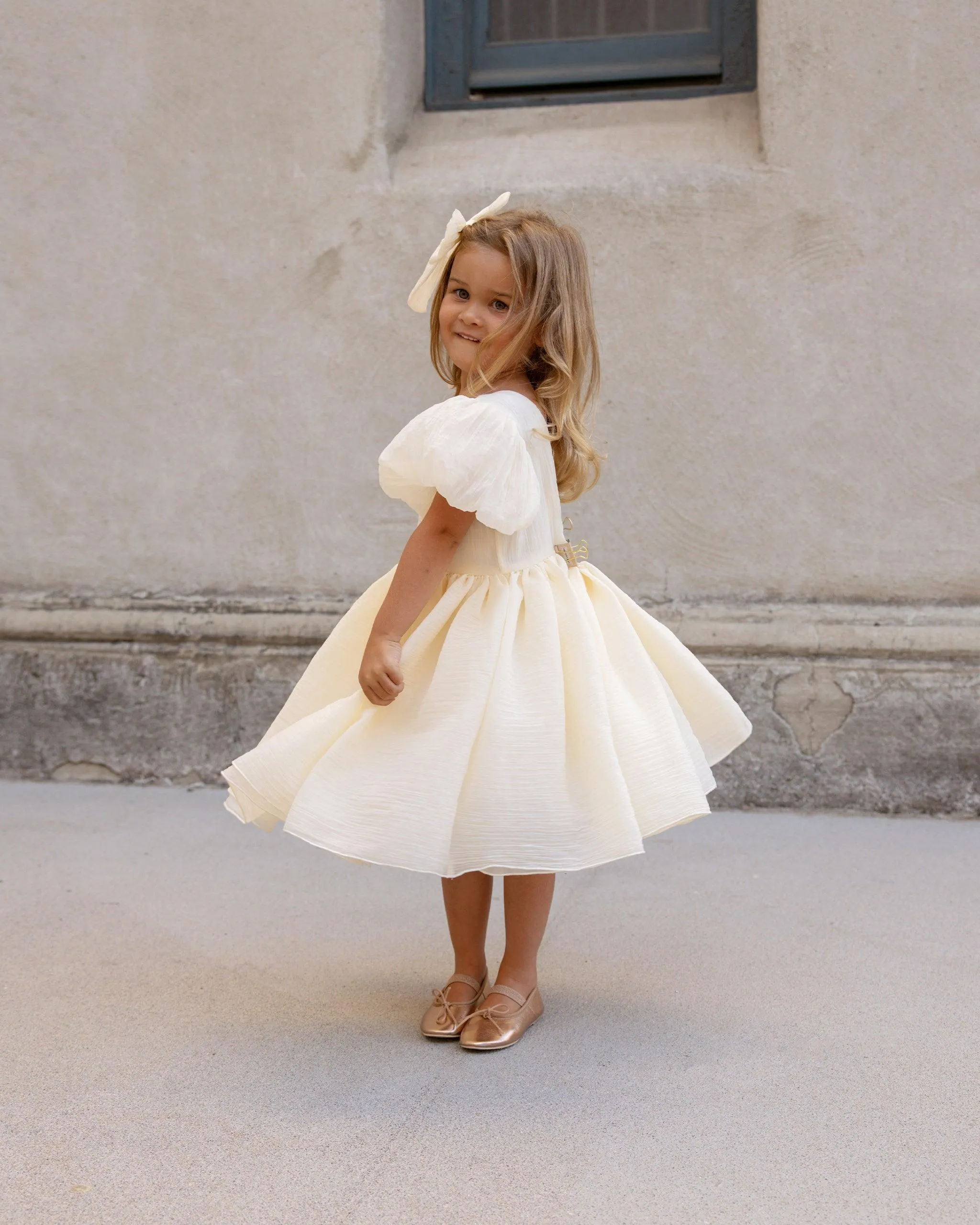 Girls Dress | Sofia Dress in Ivory  | Noralee