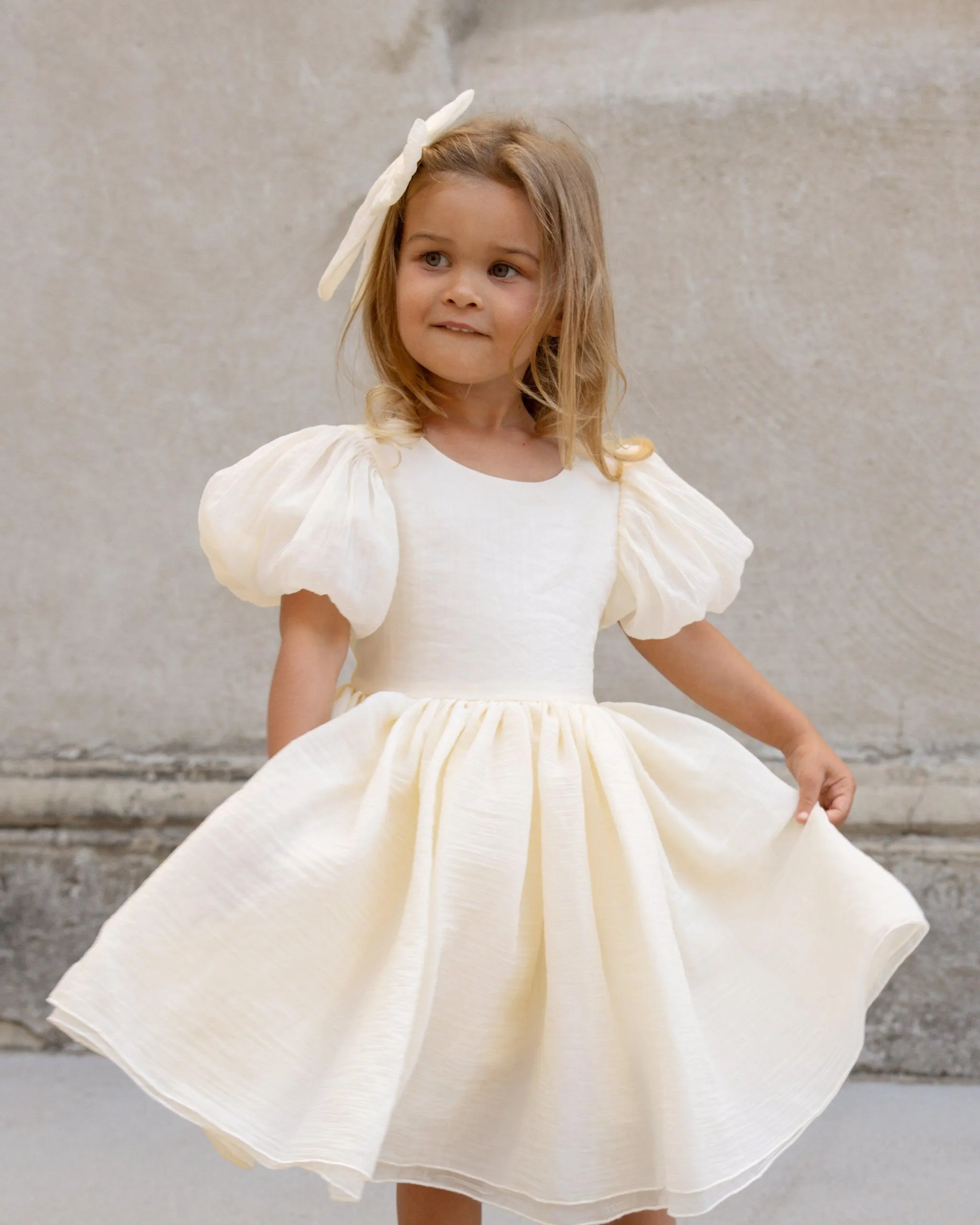 Girls Dress | Sofia Dress in Ivory  | Noralee