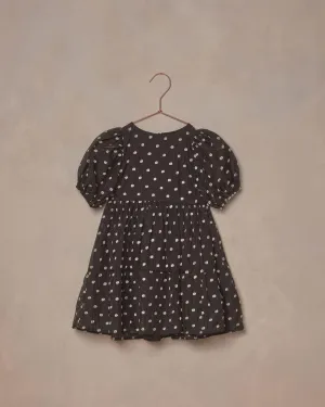 Girls Dresses | Chloe Black & Ivory Dot Dress | Noralee