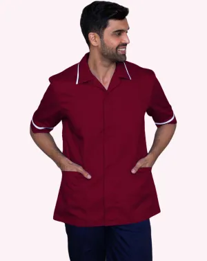 Globe Men's Classic Healthcare Tunic - Burgundy / White