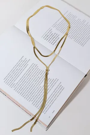 GOLD PLATED LAYERED TIE NECKLACE