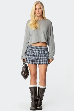 Golda Plaid Ruffle Mini Skirt