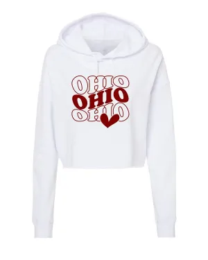 Groovy Ohio With Heart Cropped Hoodie